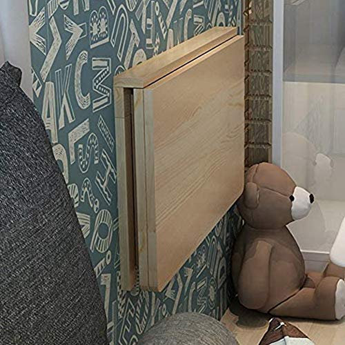 USMGWPBN Klappbarer Wandtisch aus Massivholz für den Computertisch, Esstisch, platzsparendes Design (80 x 50 cm)