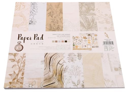 HAPINARY 26 Blatt Vintage Bastelpapier für Scrapbooking Journaling und Selbstgemacht Faltbar Sauber Zuschneidbar Papier für Zuhause