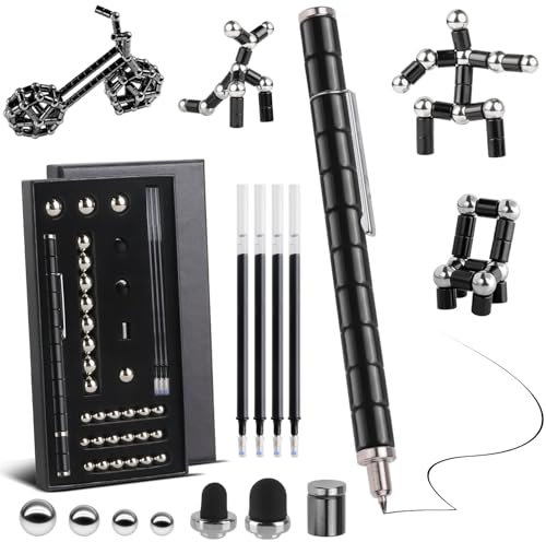 Rayong Bolígrafo magnético, bolígrafo magnético, divertido regalo de cumpleaños para hombres, jóvenes, mujeres, niños (negro)