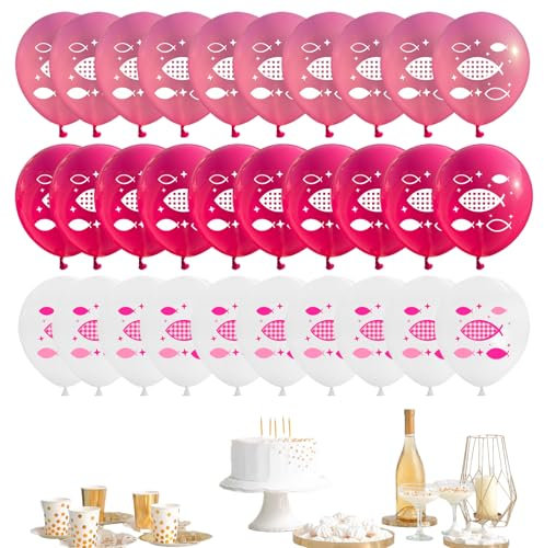 Wiederverwendbares Luftballon-Set,Deko Set für Taufe Kommunion - Schön, dass du da bist! - Perfekt für Konfirmation, Firmung, Kommunion und Taufe,Rosa Kommunion Konfirmation