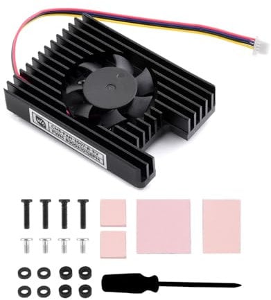 Waveshare CM5 Cooling Fan Dedicated All-in-one 3007 Cooler Lüfter, Compatible with Raspberry Pi Compute Module 5, 5V Power Supply, PWM Speed Adjustment, with Thermal Tapes