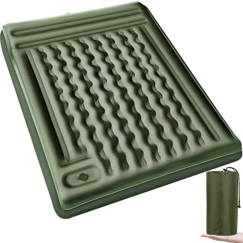 Airminti Matelas Autogonflant 2 Personnes 12cm – Tapis de Camping Gonflable Double avec Pompe à Pied et Oreillers, Matelas d’Extérieur Ultraléger et Épais pour Trekking, Randonnée et Bivouac