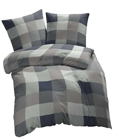 etérea Renforcé Bettwäsche 200x220 cm + 2X 80x80 cm Rian Schwarz | 100% Baumwolle Renforcé · sanft-glatt & superweich · ganzjahres-geeignet · 60°C waschbar · MADE IN GREEN by OEKO-TEX