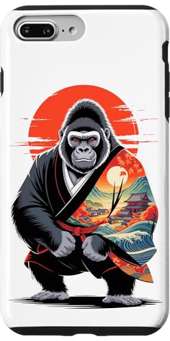 Japanese Style Art Hatamoto Gorilla Silverback Gorillas Case for iPhone 7 Plus/8 Plus