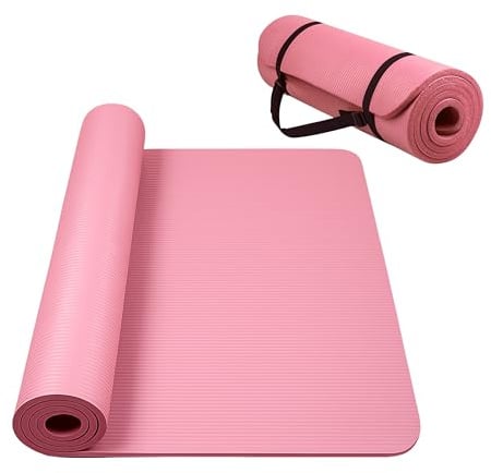 Fitnessmatte | Yogamatte | rutschfest | 183x61cm XXL | 0,8cm hoch | Gelenkschonende Gymnastikmatte | Einsteiger und Fortgeschrittene | Indoor/Outdoor geeignet (Rosa)