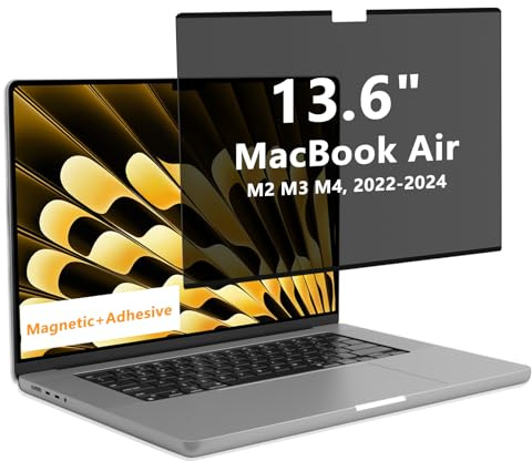 CeiBand Blickschutzfilter für MacBook Air 13,6 Zoll (M5/M4/M3/M2) | Magnetischer Privacy Screen Blickschutzfolie 13,6, Blaulicht- und UV-Schutz, Entspiegelt [Abnehmbar]