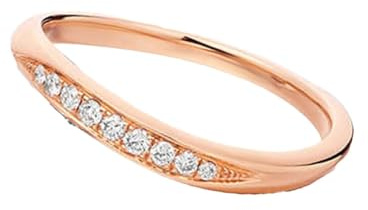 Ring Women, Ringe Frauen Daumen mit 0,07 Ct Diamant 9K Roségold Größe 53 (16.9) Dankeschön Geschenke