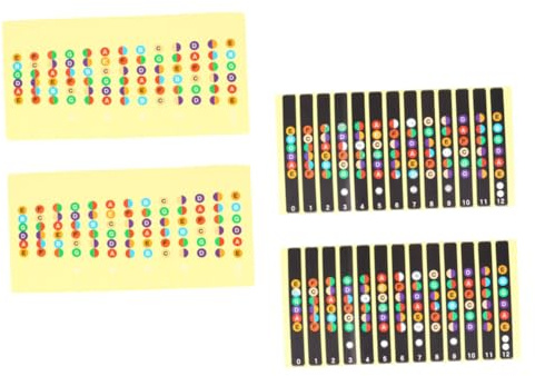 Gitarren Griffbrettaufkleber 4 Stück Selbstklebend für Anfänger | Pvc mit Release Papier, Leicht Lesbar und Einfach Anzubringen, Rückstandsfrei Entfernbar Zufällige Farbe
