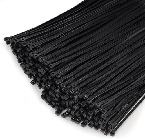 1000 Bridas Negras Nylon 300 x 4 mm, Bridas Plastico para Cables Profesionales