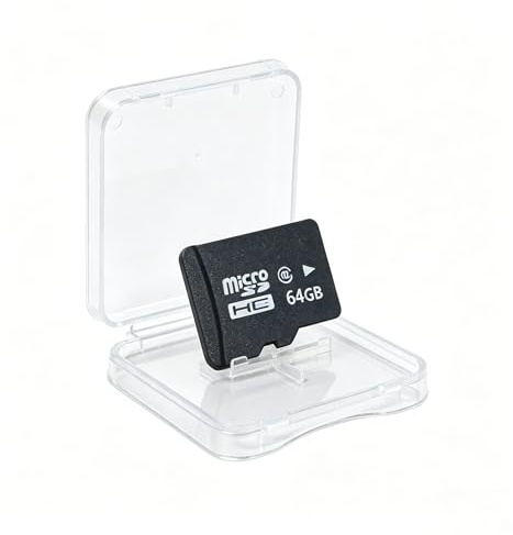 Carte Micro SD 64Go Carte Mémoire UHS I Classe 10 A1, Micro SDXC Haute Vitesse avec Boîtier, Carte TF Full HD pour Smartphone Tablette Caméra Console Audio Voiture