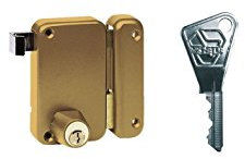 Vachette - Serrure de sûreté en applique à tirage à cylindre rond V5 Axe 44 mm Gauche