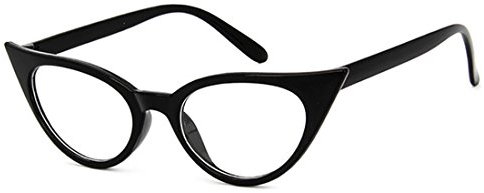 Dawnzen® 50er Jahre Damen Brille Elvis Rahmen Partybrille Cat Eye Katzenauge Dress up Parteien