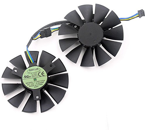 iHaospace 2 Pcs/Lot T128010SH Graphics Card Fan 0.25A 75mm 39 * 39 * 39mm VGA 4Pin for ASUS STRIX GTX 960 GTX750TI