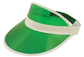 WickedFun® Unisex Retro 80er Jahre Neon Sonnenblende Hut Stirnband Kappe für Golf Tennis Junggesellenabschied Poker Party, grün, Einheitsgröße