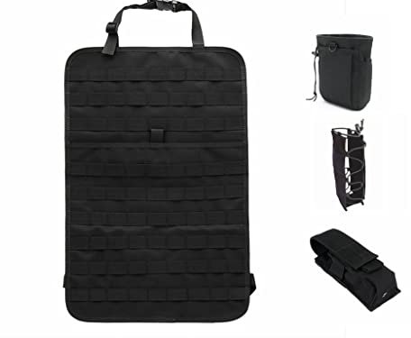 OAREA Organisateur de Dos de siège de Voiture Tactique de Molle avec la Bouteille/Lampe-Torche/Poche réutilisent Le siège d'organisateur de Dos de siège de Voiture