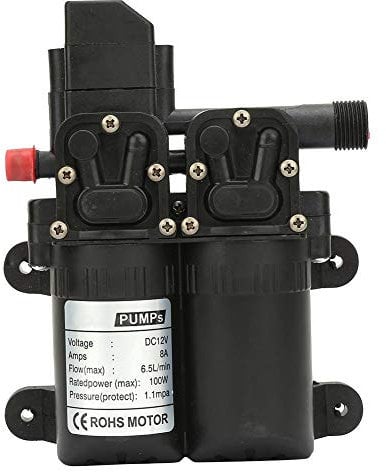 Self Priming Pump 12V 100W,Self Priming Diaphragm Water Pump,Double Suction Electric Self Priming Diaphragm Water Pump,Low Noise,High Pressure(B)