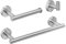 Beelee Acabado Cepillado 3 Piezas baño Juego de Accesorios de Hardware, 12 Toallero de Barra Portarrollo de Papel Higiénico Ganchos de Ropa, Acero Inoxidable, Montaje en Pared, BA19500SET-3N