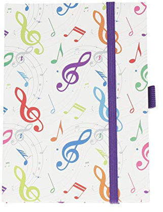 Notizbuch Violinschlüssel bunt A6 - Schönes Geschenk für Musiker