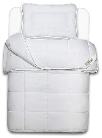 Julido 4 Jahreszeiten Kinder Bettdecken Set, Kinderbettdecke 100x135 cm mit 150g + 300g Füllung und Kissen 40x60 cm mit 200g Füllung, Öko-Tex Standard 100, ideal für Allergiker