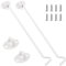 JatilEr Cabin Hook 12 Inch 2 Pack, Stainless Steel Gate Hook and Eye Latch Barn Door Lock Gate Door Swivel Window Door Hook Outside with Mounting Screws for Shed, Gate or Garage Door (White)