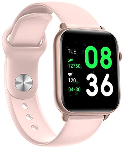 Smart Watch, Fitness Activity Tracker, Ip68 impermeabile misurazione della temperatura, cardiofrequenzimetro della salute, unisex, smart band tracker sportivo per Android iOS (rosa)