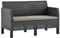 vidaXL Gartensofa 2-Sitzer mit Kissen UV-beständig Loungesofa Sofa Lounge Sitzgruppe Gartenmöbel Terrasse Balkon Garten Outdoor Anthrazit PP Rattan