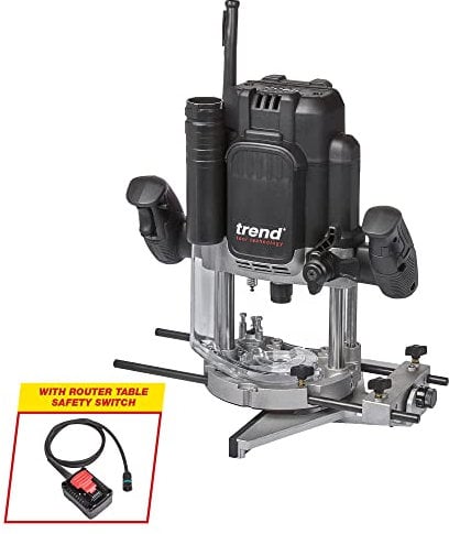 Trend T14 1/2 Inch Variable Speed Workshop Router, Perfect for Hand-Held & Router Table Use, 2300W, 240V, Black, T14EK