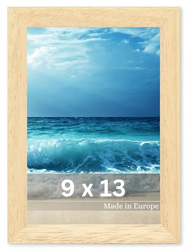 VictoR Bilderrahmen Nolde Beige in 9x13 cm - Leiste 11x13mm - Holzrahmen - Rahmen Bilderrahmen Holz - Bilderrahmen 9x13 Beige