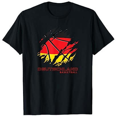 Deutscher Sportfan DE Nationalflagge Ripped Deutschland Basketball T-Shirt