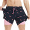 MaaMgic Maillot de Bain pour Hommes avec Compression Short de Bain 2 en 1 | 5.5 Séchage Rapide Short de Natation décontracté Boardshorts avec Pantalon intérieur et Poche,Requin Rose Noir,XL