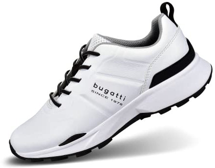 Bugatti Perforierte Sneaker für Herren Komfortable und Atmungsaktive Schuhe mit perforierter Zunge und Innenfutter, Hohe Luftzirkulation und Maximale Bequemlichkeit, White, 44 EU