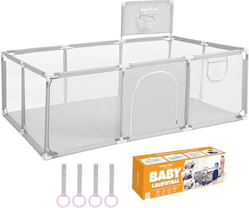 GUBBY GUPS® Laufstall Baby Bällebad Baby Laufgitter mit Basketballkorb,188x124x66cm und als Lauflernhilfe