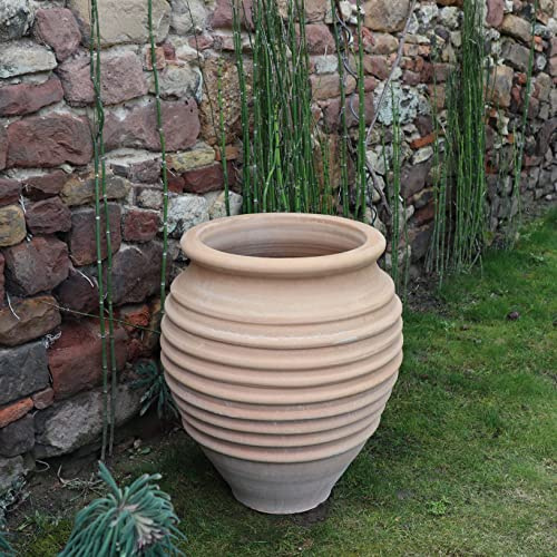 Palatina Werkstatt Terracotta Amphore Ficus 50 – Gartenamphore aus Kreta, Ø 50 cm, handgefertigtes Unikat, frostfest & winterhart, Pflanzkübel für Lavendel, Gräser & Hortensien
