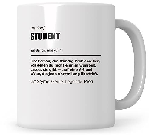 Sweetify Student Tasse, Geschenke für Studenten, Erstsemester, Geschenkidee Becher, Kaffeetasse Student Universität Kaffeebecher