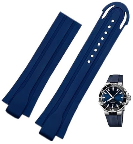 BONOOL 24mm * 12mm Lug End Gummi Wasserdichtes Armband Für Oris Armband Silikon-uhrenarmband Edelstahl Faltschließe
