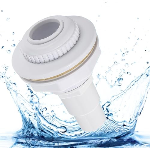 UTEFIF Boquilla de entrada para piscina, boquilla de entrada para piscinas de pared de acero, boquilla de entrada de 38/32 mm, para boquilla estándar de entrada de piscina, cabezal de boquilla