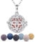 EUDORA Harmony Ball Keltischer Knoten Aromatherapie Kette Damen Aroma Diffusion Halsketten Aroma Oel Diffuser Charme Anhänger Yoga Meditations Schmuck Geschenke für Frauen Mama Lavaestein 7PCS, 24