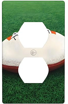 Cubierta de pared de pelota de rugby blanca, placa de pared decorativa, tamaño estándar de 4.5 x 2.76 pulgadas, ideal para zonas residenciales y comerciales.