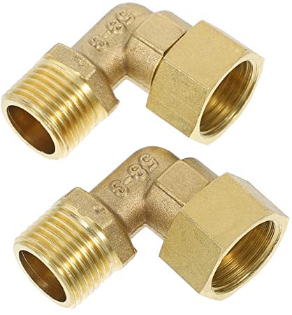 Housoutil 2pcs 90 Plumbing Accessories Parts Brass Elbow 90 Degree Elbow Washing Machine Hose Dishwasher Hose Water Hose Elbow Water Pump Hose Copper Connector Street Gas
