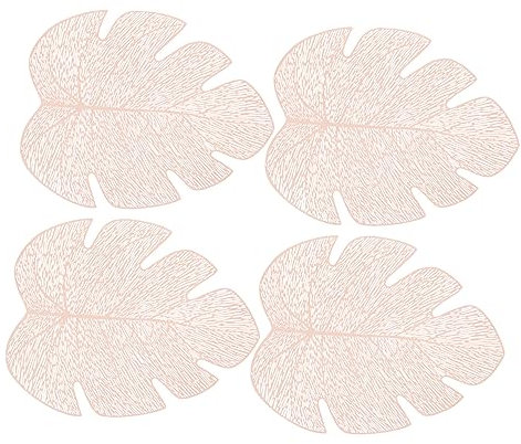 OUNONA 4pezzi Tovagliette Decorativa Foglia Tovagliette Isolanti e Lavabili Per Tavolo Da Pranzo Design Elegante Per Cucina e Ristoranti Protezione Dal Calore e Stile Moderno