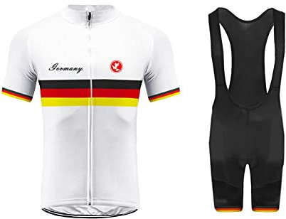 UGLY FROG Newest Fahrradtrikot Set Kurzarm Trikot + Radlerhose mit Sitzpolster aus Atmungsaktiv und Schnell Trockend Stoff für Fahrrad Rennrad MTB L