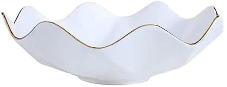 Tazón de frutas Frutero Plato de fruta Hogar moderno Plato de fruta de cerámica blanca Plato de fruta Tazón Cesta de fruta decorativa Verduras (Size : M)