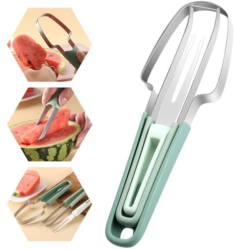 3 in1 Stainless Steel Fruit Slicer, Multifunctional Watermelon Slicer, Kitchen Tools
