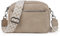 TANTOMI Umhängetasche Damen, Multifunktional mit Fach Crossbody Bag, Kleine Handtaschen Damen Handytasche Moderne Taschen mit Breitem Schultergurt, Beige