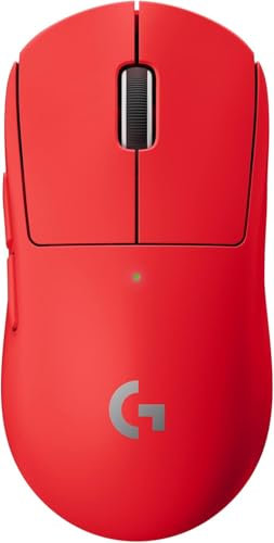 Logitech G PRO X Superlight Kabellose Gaming-Maus, Hero 25K Sensor, Ultraleicht mit 63g, PC/Mac - EER - Rot