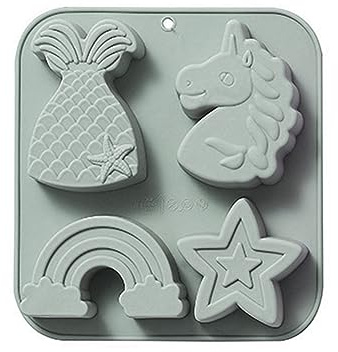 Einhorn-Küchenform, 4, 3D, Silikonform für Kuchendekoration, Fondant, Schokolade, Silikonform