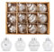 Sweelov 12 Stück Weihnachtskugeln, Christbaumkugeln Kunststoff Bruchsicher für Weihnachten, Weihnachtsbaum Bälle Dekorationen Weihnachtsdeko Baumschmuck, Ø6 cm (Weiß/Transparent)
