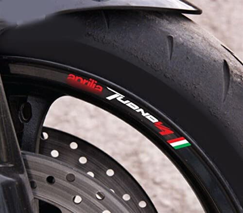 WARFEL Zubehör 8 X Motorrad-Radaufkleber Für Aprilia Tuono V4 Felgenaufkleber Laminiert Rsv Tuono R