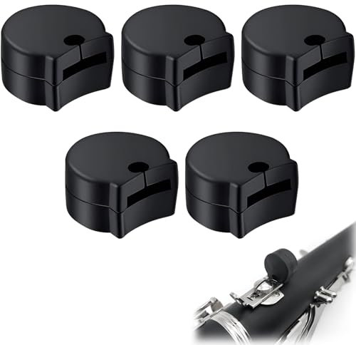 SOGHO 5er Daumenschoner Für Klarinette, Gummi Klarinette Daumenschutz, Klarinetten Zubehör, Schwarz