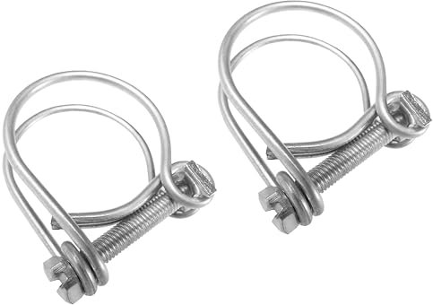 1'' Flexible Water Butt Connection Pipe/Overflow Hose (25mm) Connector & Wire Clips for Efficient Drain Garden Irrigation Rainwater Harvesting Flexi Plastic (25mm- 29mm Double Wire Clips 2 Pieces)